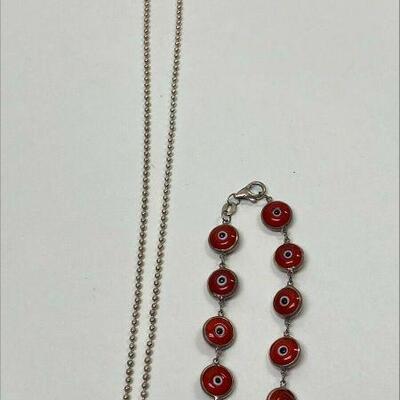 https://www.ebay.com/itm/115387214625	LB1069 STERLING SILVER AND GLASS EVIL EYE BRACELET AND NECKLACE SET 1		Auction 	 Starts 05/20/2022...