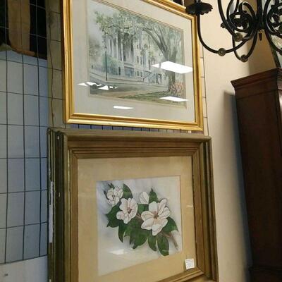 Signed Magnolia Watercolor  40.00