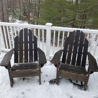 Two Adirondack chairs in great condition.  They look better without the snow!
