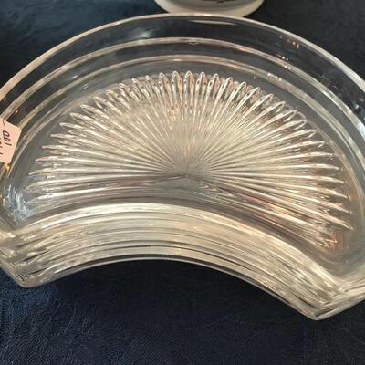 set of 4 Saint Laubert crystal bone dishes $100
