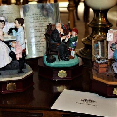 Norman Rockwell collectible musical figurines.