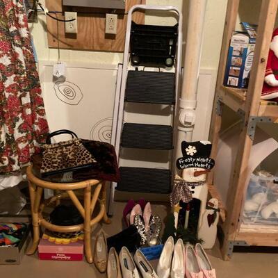Step ladder & vintage shoes