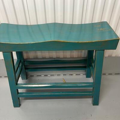 Asian Two-Seater Bar Stool, Solid Wood, Heavy