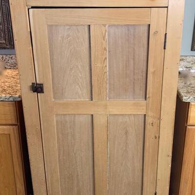 Antique pine cupboard measures 36" x 26.5" x 61.25"