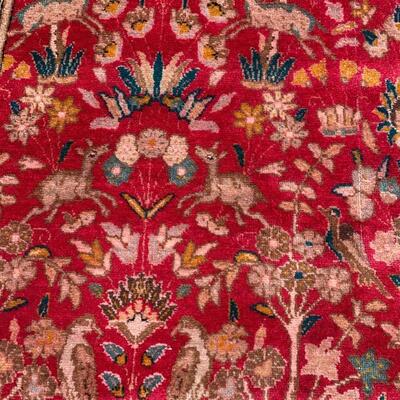 Vintage rug measures 82" x 109"
