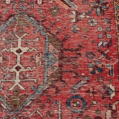 Vintage runner rug measures 36" x 129"