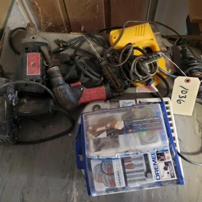 1036	

Drills. Soldering Iron. Electric Staple Gun.
4 Dremel Sets