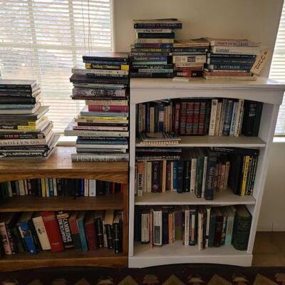 2202	

2 Wooden Bookshelves And Books
Bookshelves Measures Approx: 32" x 14" x 48" - 32" x 14" x 29"