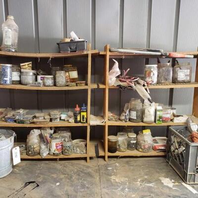 1040	

Hardware
2 Book Shelves Full Of Hardware & Milk Crate & Bucket Full Of Hardware (Table Not Included)