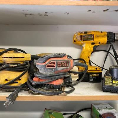1016	

Dewalt Sanders, Black + Decker Sander and Dewalt 14.4v Drill
Dewalt Sanders, Black + Decker Sander and Dewalt 14.4v Drill