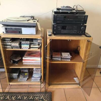 2016	

Sony CD Player, Onkyo Receiver, Sony Bluray, Technics Turntable, 2 Cabinets, And More
CD's, Records, And 8 Tracks. Artists...