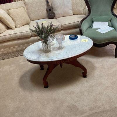 Marble top coffee table