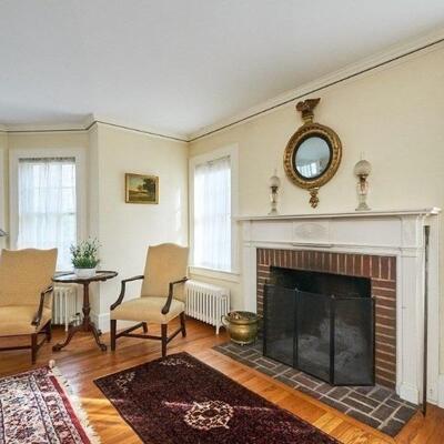 Pair of Martha Washington Chairs, Bulls Eye Mirror