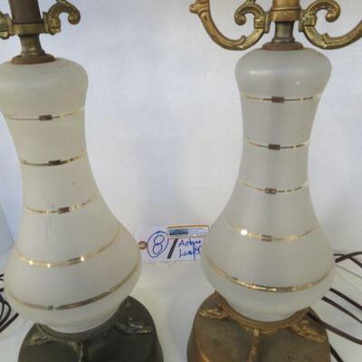 FROST GLASS ANTIQUE LAMPS