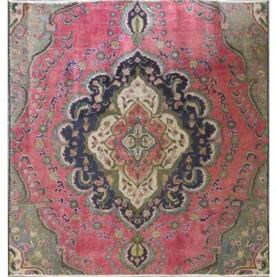 Persian tabriz Vintage Rug 7'4"x6'9", ABC-PER-278, $667