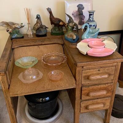 ANTIQUE OAK TYPING DESK