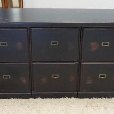 1084	BALLARD DESIGNS FILE CABINET BENCH, 5 INDIVIDUAL 2 DRAWER FILE CABINETS W/A WORK SURFACE TOP, 82 IN X 19 1/2 IN X 28 IN
