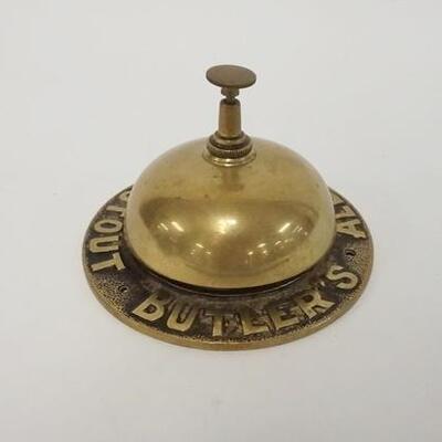 1071	MALT STOUT BUTLERS BRASS BELL, 4 1/2 IN X 3 IN HIGH
