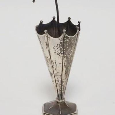 1060	STERLING UNUSUAL MINIATURE TOOTHPICK HOLDER, 1.07 TOZ, 4 1/2 IN HIGH
