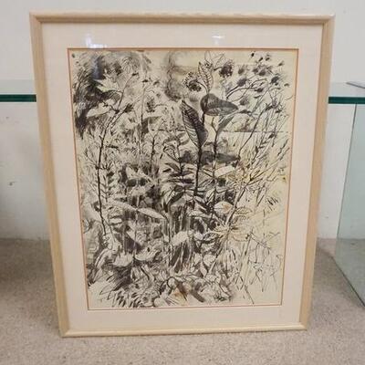 1171	ADOLF KONRAD LARGE FRAMED INK DRAWING TITLED *MEADOW* 1963, 28 3/4 IN X 35 IN OVERALL
