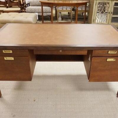 1099	MIDCENTURY MODERN WALNUT EXECUTIVE DESK, SOME VENEER LOSS, 62 IN X 30 IN X 30 IN HIGH
