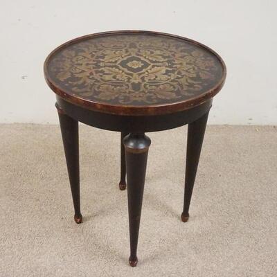 1014	PAINTED DECORATED LAMP TABLE. 70 IN X 25 IN 

