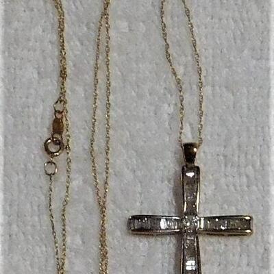 10k Diamond Cross Necklace