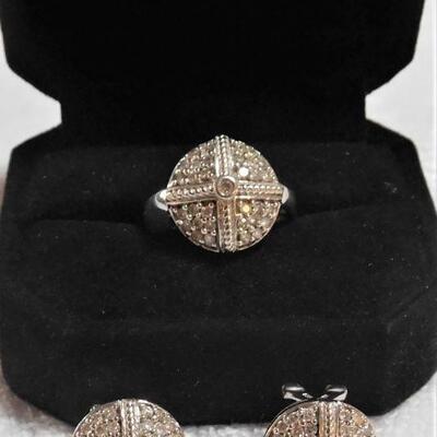 14k Diamond Ring and Earrings 