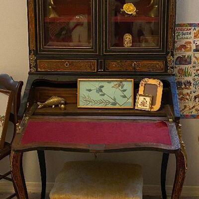 ME6037: French Revival Black and Gold with Brass Accents
