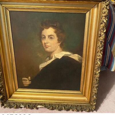 ME6036: Renaissance Lady Oil on Canvas Damage
