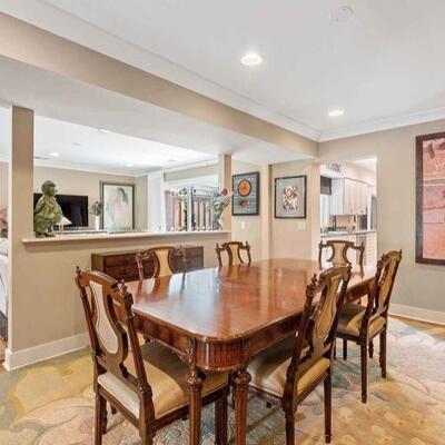 Walter E Smithe dining table with 6 chairs
