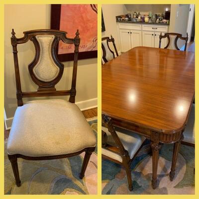 Walter E Smithe dining table with 6 chairs