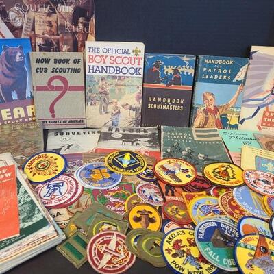 Wonderful collection of Boy Scouts memorabilia. Includes books and patches. Some of the patches are dated 1960, 1976, 1983, 1990 and...