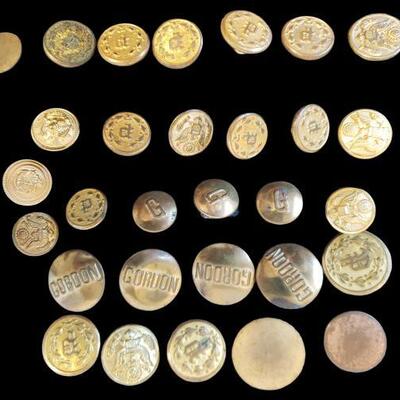 Includes 30 brass buttons from WW2 and later, some buttons do have Waterbury stamped on back. https://ctbids.com/#!/description/share/955272