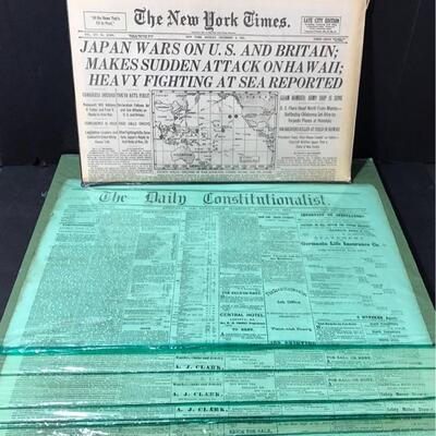 This lot contains four copies of â€œThe Daily Constitutionalistâ€ from 1873 and a copy of â€œThe New York Timesâ€ from 1941 after the...