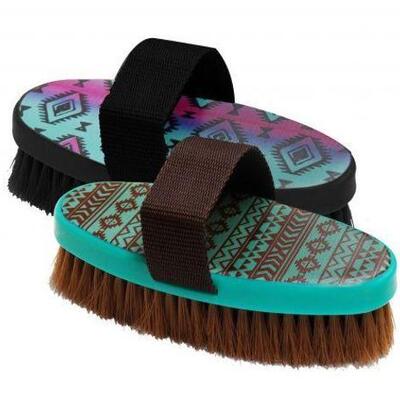 144	

Medium bristle brush with Navajo print design. 6.5" x 3.5" with nylon strap.
 Medium bristle brush with Navajo print...