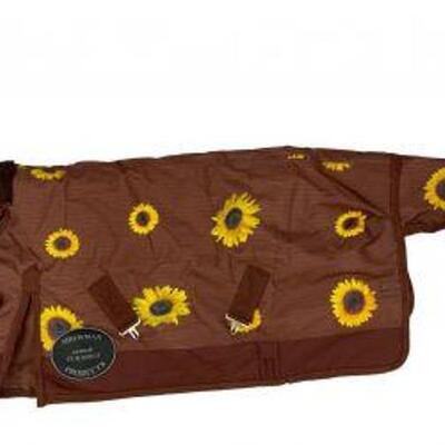#65 â€¢ FOAL/MINI 36"-40" Waterproof and Breathable Showman Â® Brown with sunflower Print Turnout Blanket
