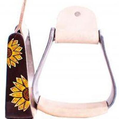 104	

Showman Â® Pony/Youth polished aluminum stirrup with sunflower design
Showman pony/youth polished aluminum stirrup with sunflower...
