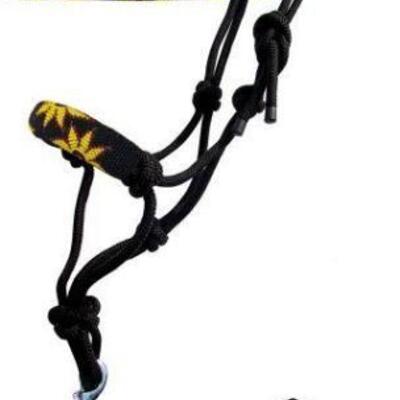 77	

Sunflower beaded nose cowboy knot rope halter with 7' lead.
Sunflower beaded nose cowboy knot rope halter with 7' lead....