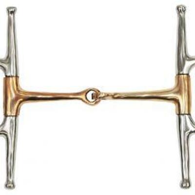 107	

Stainless Steal Snaffle Cheek Copper Mouth
4-3/4" Snaffle, Copper Mouth 
6-1/2" Full Cheek