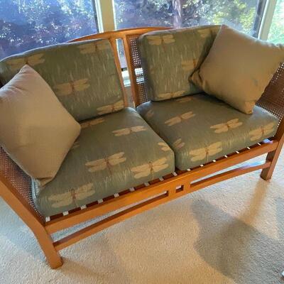 Rattan & Wood Love Seat