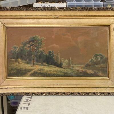 https://www.ebay.com/itm/124857787081	ME7074 AL Barnes Gouache on Board Original Art Local Pickup Country Side Castle
