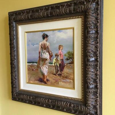 Pino Daeni â€œMediterranean Breezeâ€ signed & numbered w/ COA, frame measures 22â€ x 22â€ square
