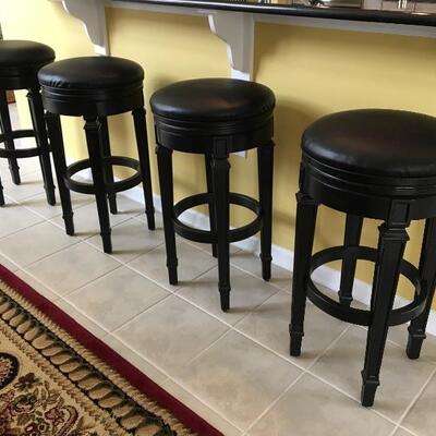 Set of 4 Swiveling Bar Stools, 29.5â€ high x 16â€ across 