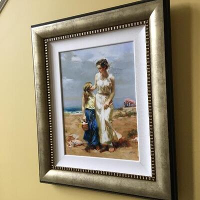 Pino Daeni â€œBy the Seaâ€ signed & numbered w/ COA, frame measures 25â€ H x 21â€ W