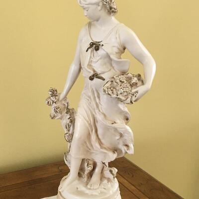 Signed Sculpture by Hippolyte Moreau, 18â€ high