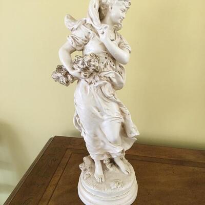 Signed Sculpture by Hippolyte Moreau, 18â€ high