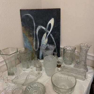 Cut glass and original art
