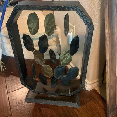 Floating cactus leaves sculpture

