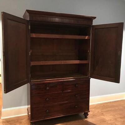 antique French linen press $1,650
48 1/2 X 23 1/2 X 82"